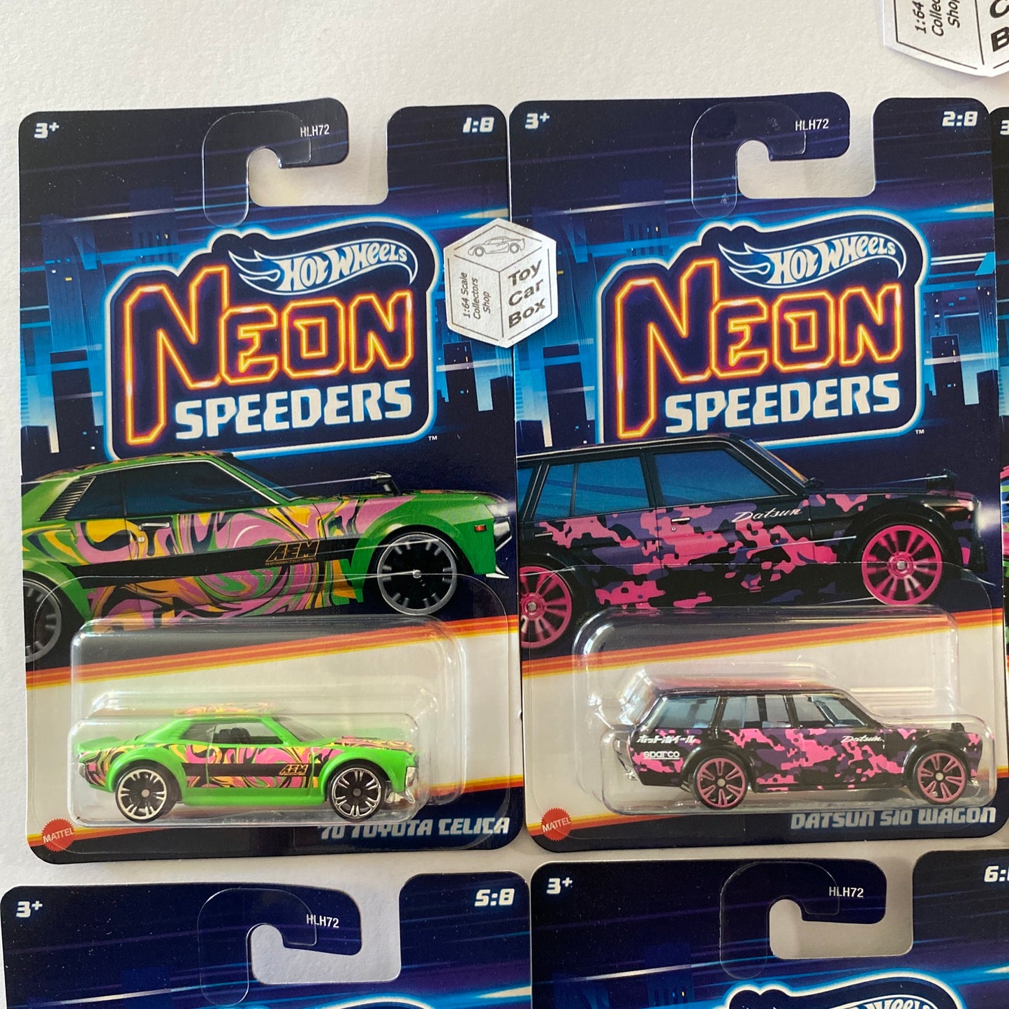 2024 HOT WHEELS Neon Speeders 8 Car Set (inc. Celica, Datsun, Skyline, 350Z) CZ8