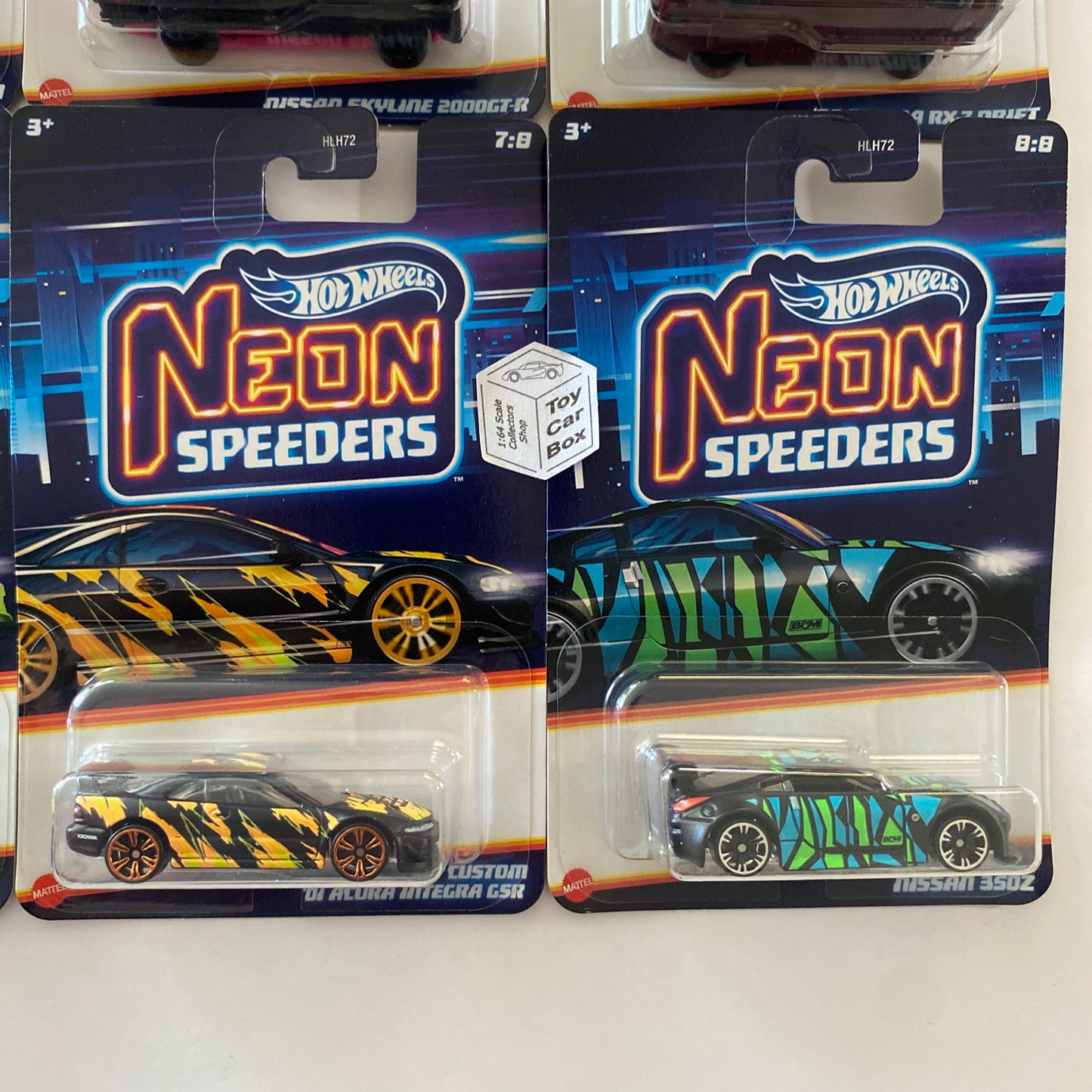 2024 HOT WHEELS Neon Speeders 8 Car Set (inc. Celica, Datsun, Skyline, 350Z) CZ8
