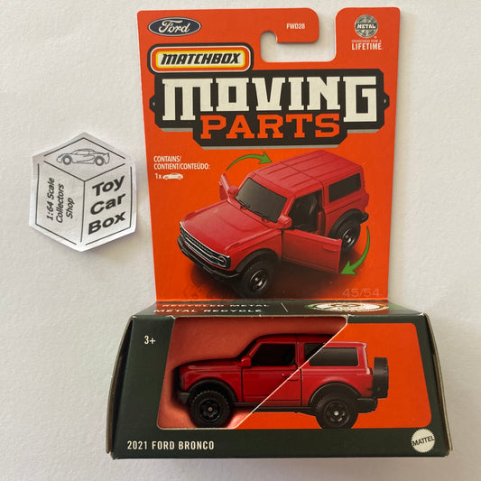 2024 MATCHBOX Moving Parts - 2021 Ford Bronco (Red - Opening Doors) E21