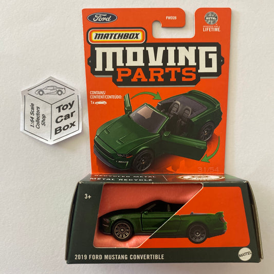 2024 MATCHBOX Moving Parts - 2019 Ford Mustang Conv. (Green - Opening Doors) E21