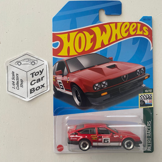 2023 HOT WHEELS #185 - Alfa Romeo GTV6 3.0 (Red #10 Retro Racers- Long Card) B00