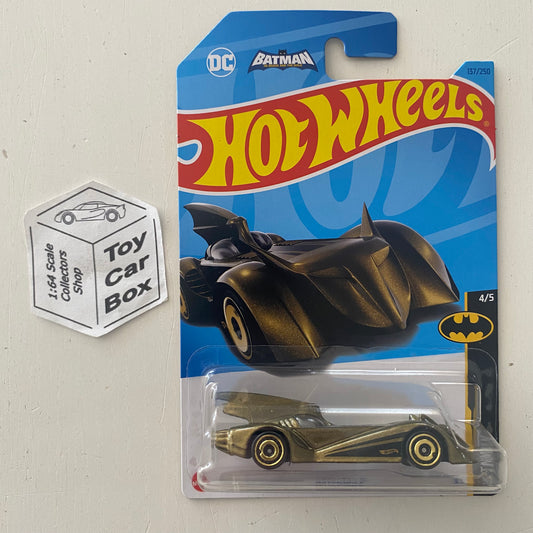 2023 HOT WHEELS #137 - Batmobile (Gold Recolour #4 Batman - Long Card) B92