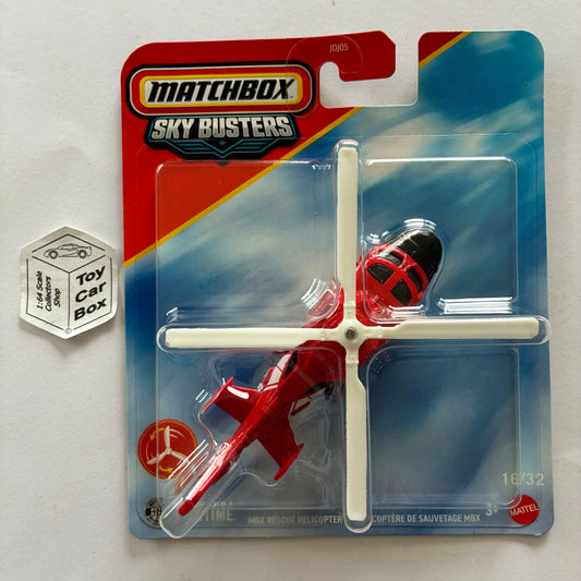 2026 MATCHBOX Sky Busters #16 - MBX Rescue Helicopter (Red - Unopened) D35