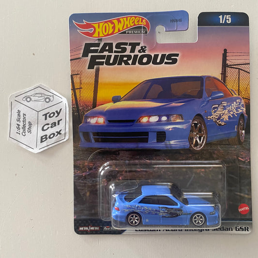 2023 HOT WHEELS Fast & Furious - Custom Acura / Honda Integra Sedan GSR (Blue #1) H00