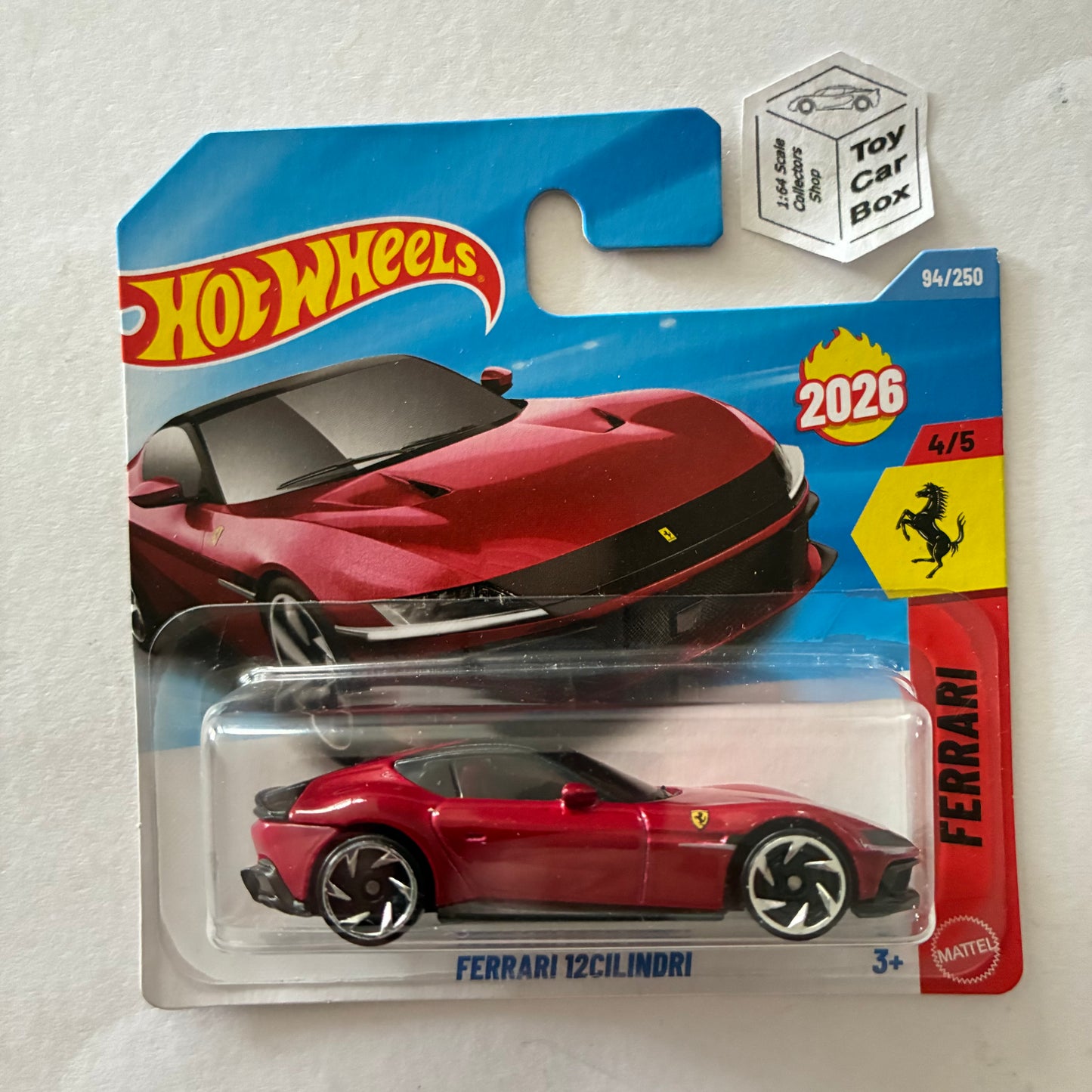 2026 HOT WHEELS #94 - Ferrari 12Cilindri (Red #4 Ferrari Series - Short Card) C00