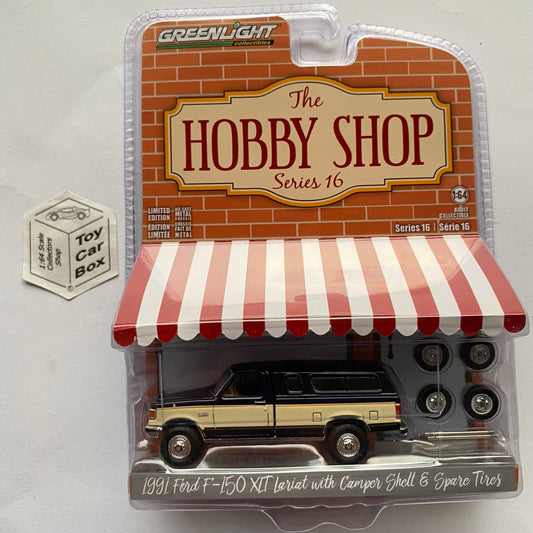GREENLIGHT - 1991 Ford F-150 XLT Lariat (Dark Blue - Hobby Shop Series 16) J45g