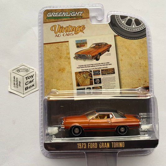 GREENLIGHT - 1973 Ford Gran Torino (Copper - Vintage Ad Cars Series 10) J45g