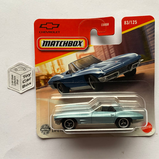 2025 MATCHBOX #83 - 1963 Chevy Corvette (Blue - Short Card) B21g