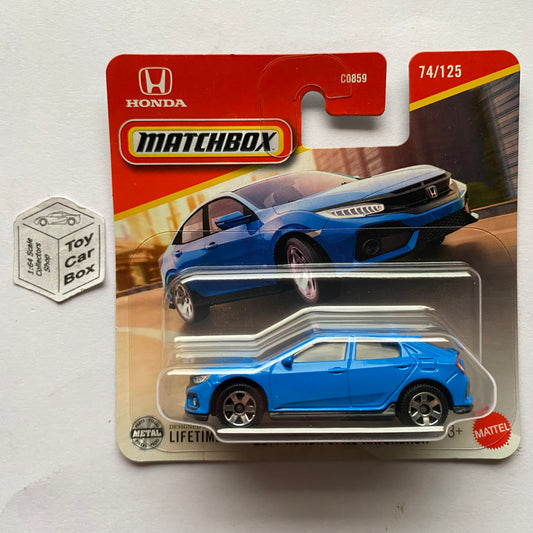 2025 MATCHBOX #74 - 2017 Honda Civic Hatchback (Blue - Short Card) B21g