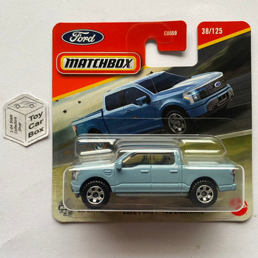 2025 MATCHBOX #38 - 2022 Ford F-150 Lightning (Blue - Short Card) B21g
