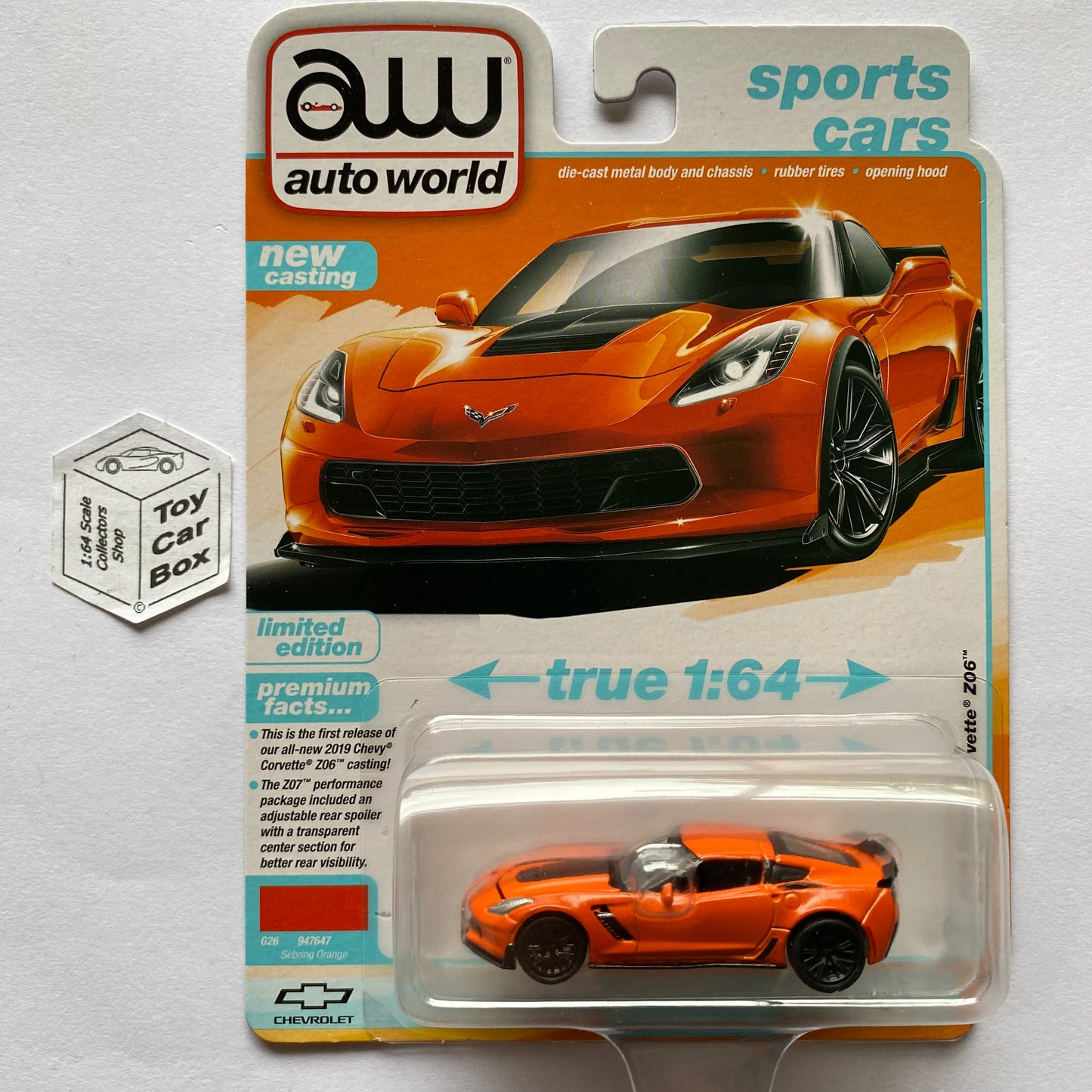 2024 AUTO WORLD - 2019 Chevy Corvette Z06 (Sebring Orange - Release 2A) K17g