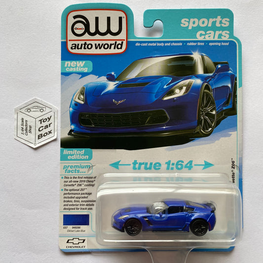 2024 AUTO WORLD - 2019 Chevy Corvette Z06 (Elkhart Lake Blue - Release 2B) K17g