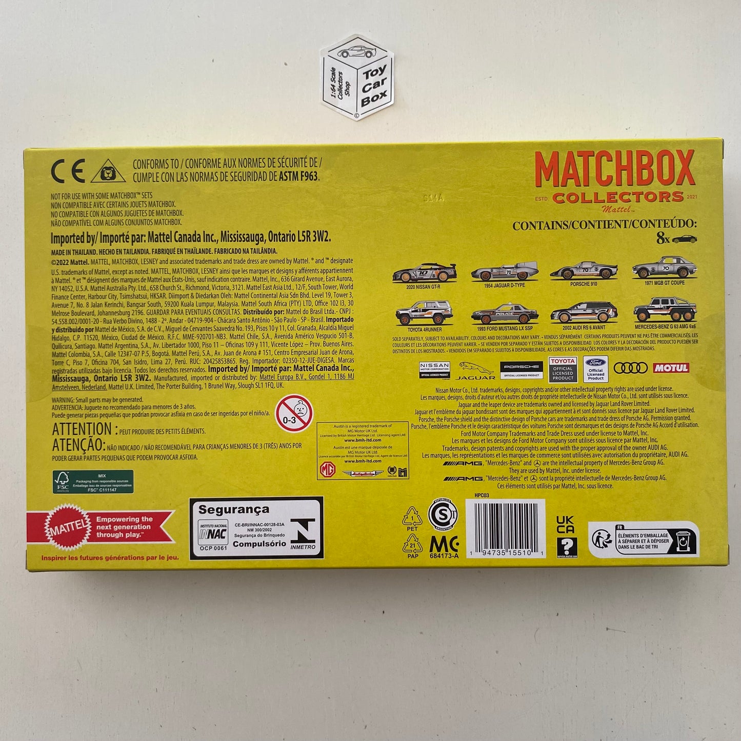 2023 MATCHBOX 70th Anniversary Collectors 8 Car Set (Includes Exclusive Nissan GT-R) EI