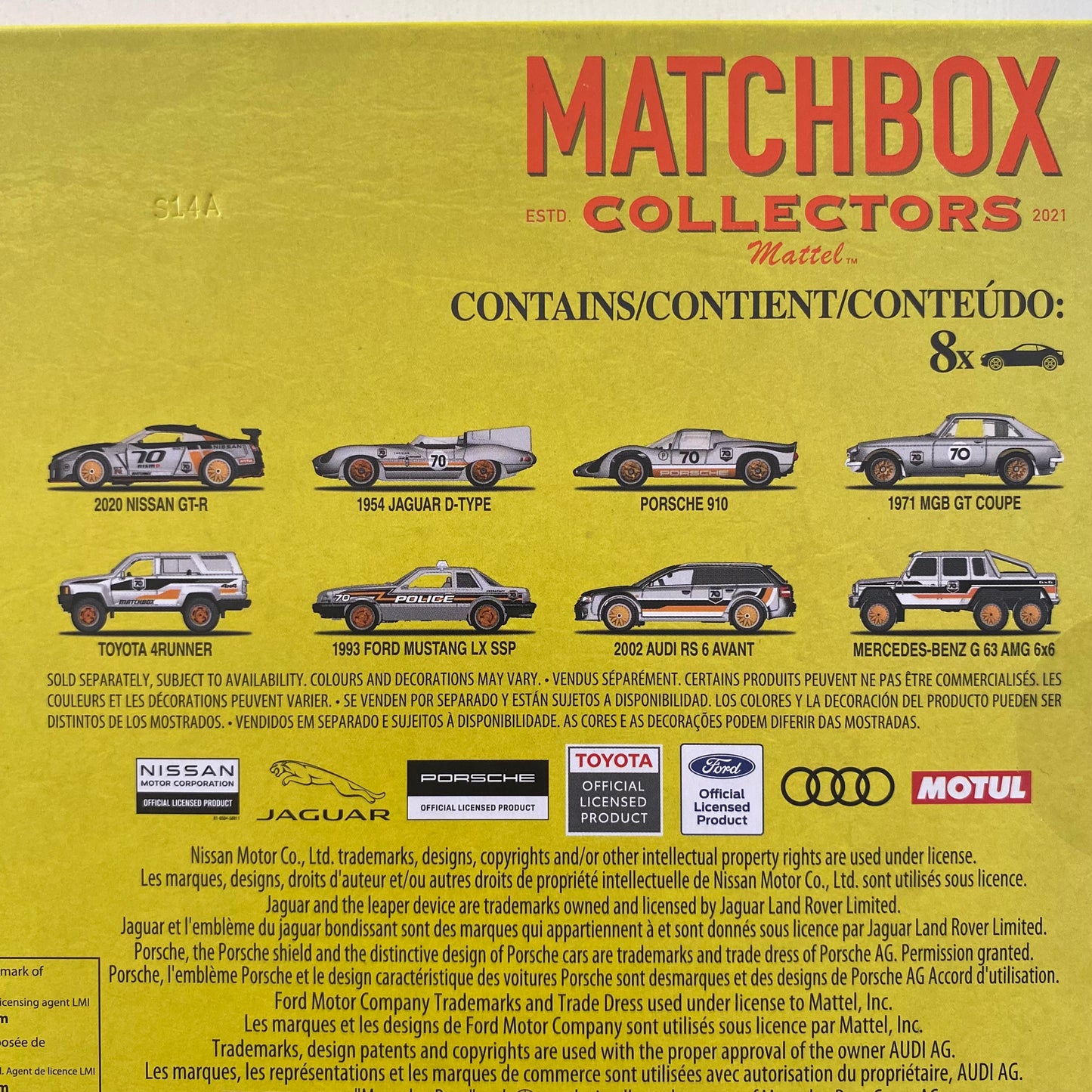 2023 MATCHBOX 70th Anniversary Collectors 8 Car Set (Includes Exclusive Nissan GT-R) EI