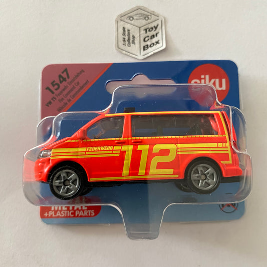 SIKU #1547 - Volkswagen VW T5 Multivan (Orange ‘Feuerwehr’ - 3” Scale Model) E86