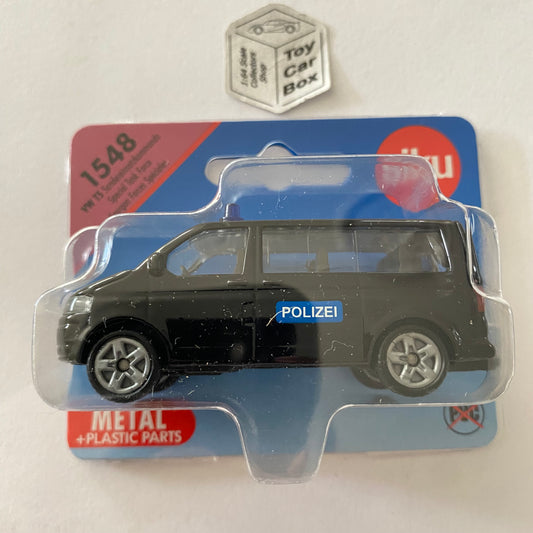 SIKU #1548 - Volkswagen VW T5 Multivan (Black ‘Polizei’ - 3” Scale Model) E86