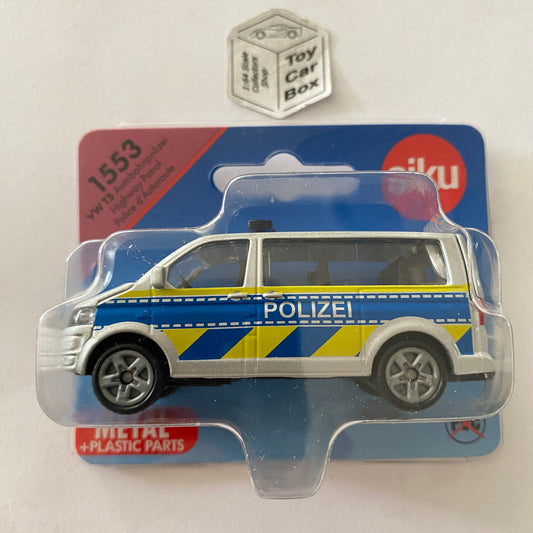 SIKU #1553 - Volkswagen VW T5 Multivan (Silver ‘Polizei’ - 3” Scale Model) E86