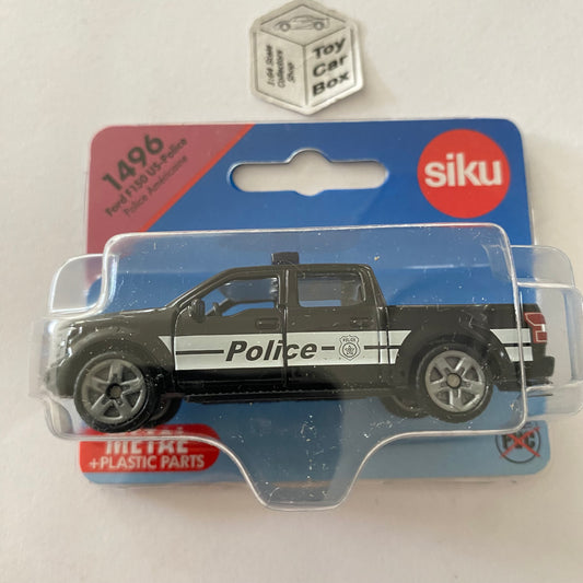 SIKU #1496 - Ford F-150 - Circa 2018 (Black ‘US Police’ - 3” Scale Model) E86