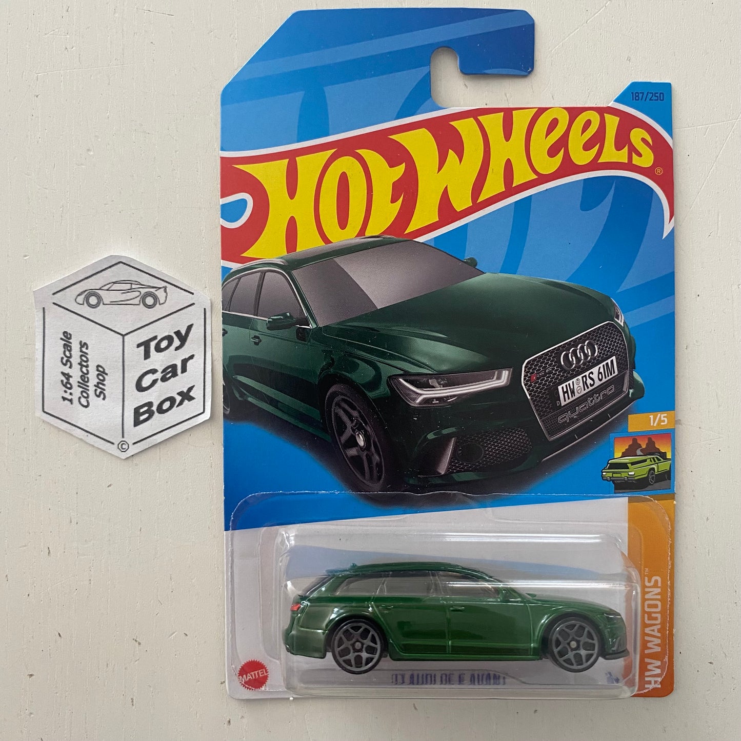 2023 HOT WHEELS #187 - ‘17 Audi RS6 Avant (Green #1 Wagons - Long Card) B00