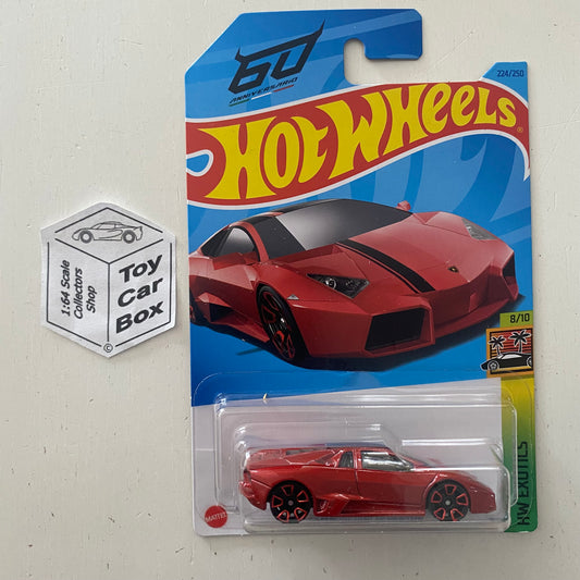 2023 HOT WHEELS #224 - Lamborghini Reventon (Red #8 HW Exotics - Long Card) B00