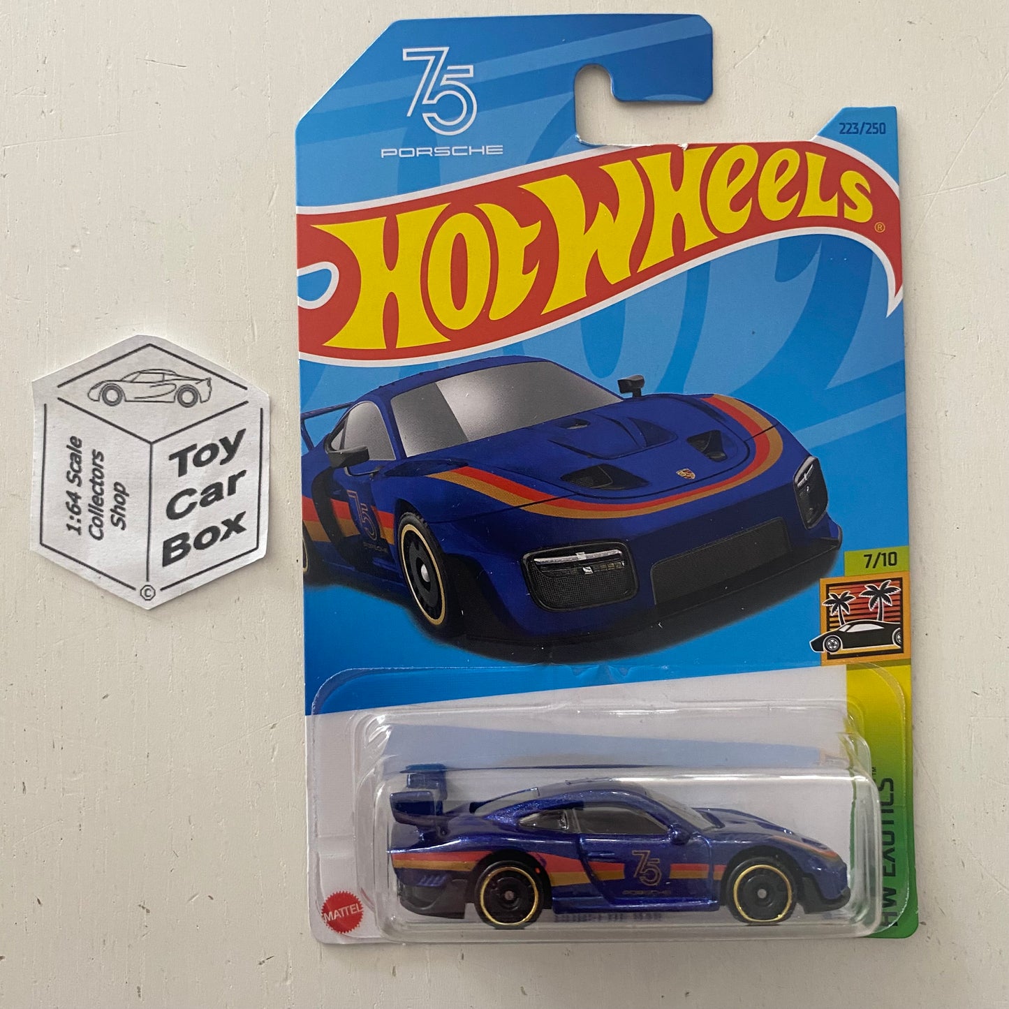 2023 HOT WHEELS #223 - Porsche 935 (Blue #7 HW Exotics - Long Card) B00