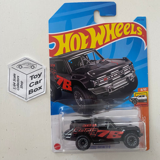 2023 HOT WHEELS #225 - Ford Bronco R (Black #8 HW Hot Trucks - Long Card) B00