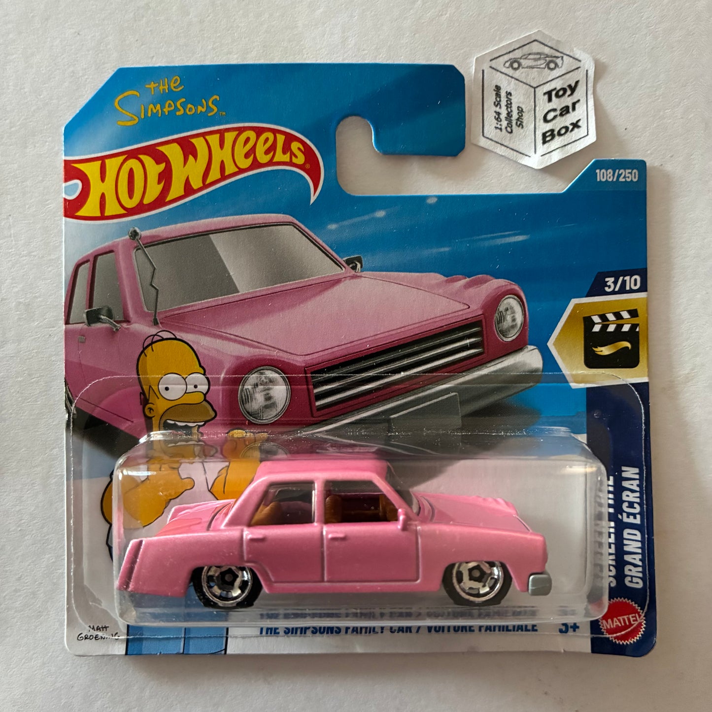 2026 HOT WHEELS #108 - The Simpson Family Car (Pink #3 Screen Time - Card Not Perfect) B46g