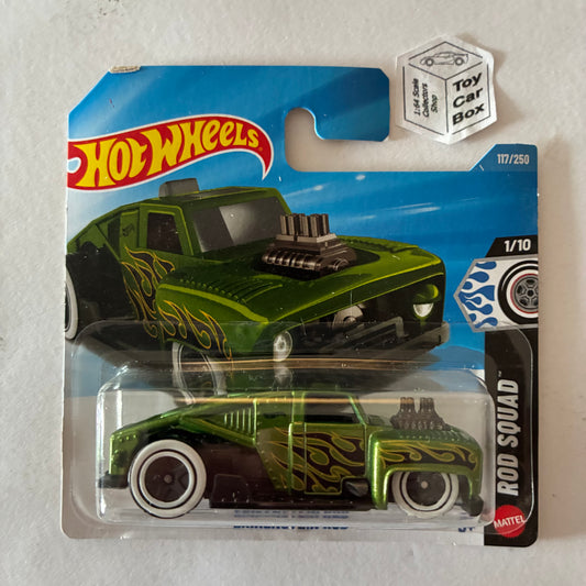 2026 HOT WHEELS #117 - Erikenstein Rod (Green #1 Rod Squad - Short Card) B46g