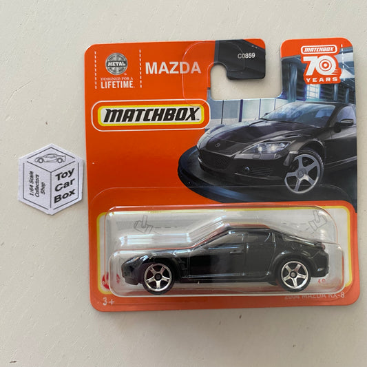 2023 MATCHBOX #49 - 2004 Mazda RX-8 (Black - Short Card) B64