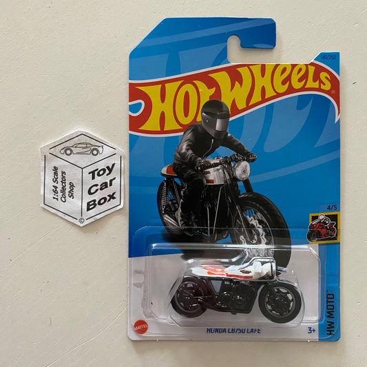 2023 HOT WHEELS #141 - Honda CB750 Cafe Motorbike (White #4 Moto- Long Card) A80