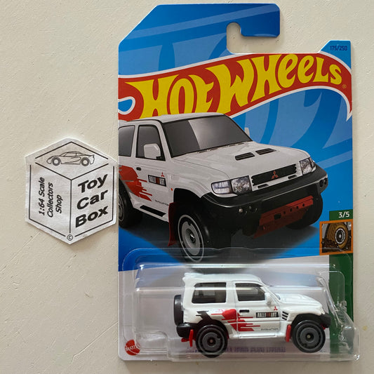 2023 HOT WHEELS #175 - Mitsubishi Pajero Evolution (White - Long Card) B64