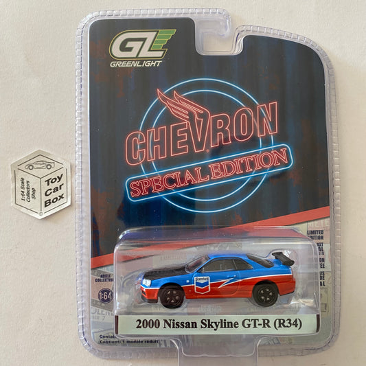 GREENLIGHT - 2000 Nissan Skyline GT-R R34 (Chevron - Special Edition) J38g