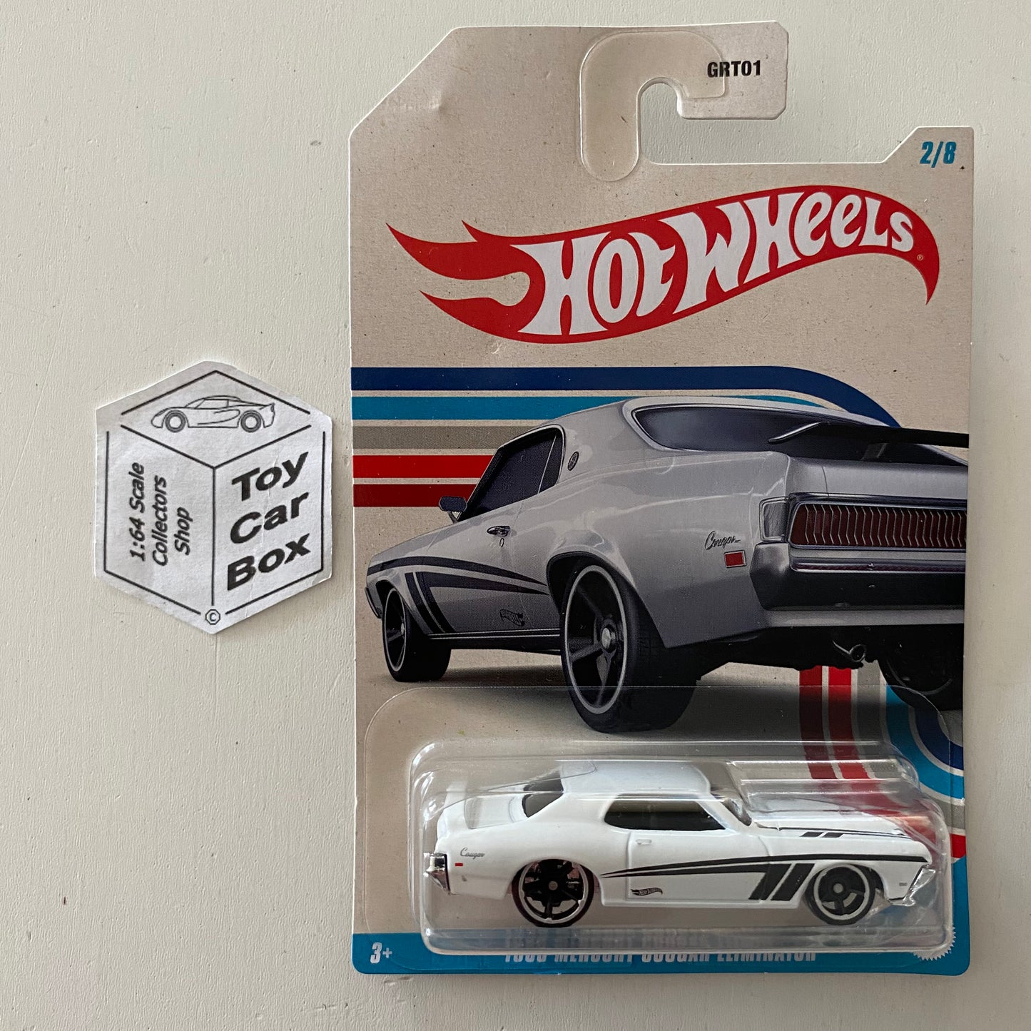 2023 HOT WHEELS Themed - 1969 Mercury Cougar Eliminator (White #2 American Steel) C85