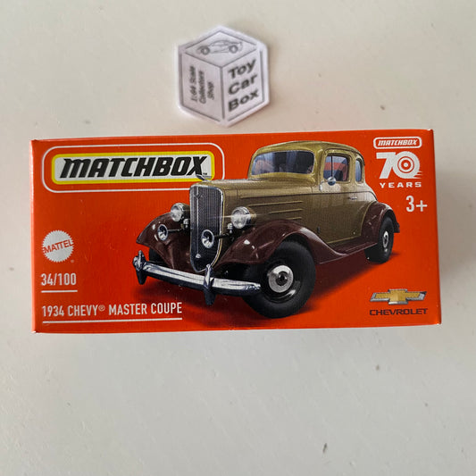 2023 MATCHBOX #34 - 1934 Chevy Master Coupe (Cream & Brown - Power Grab) C49g