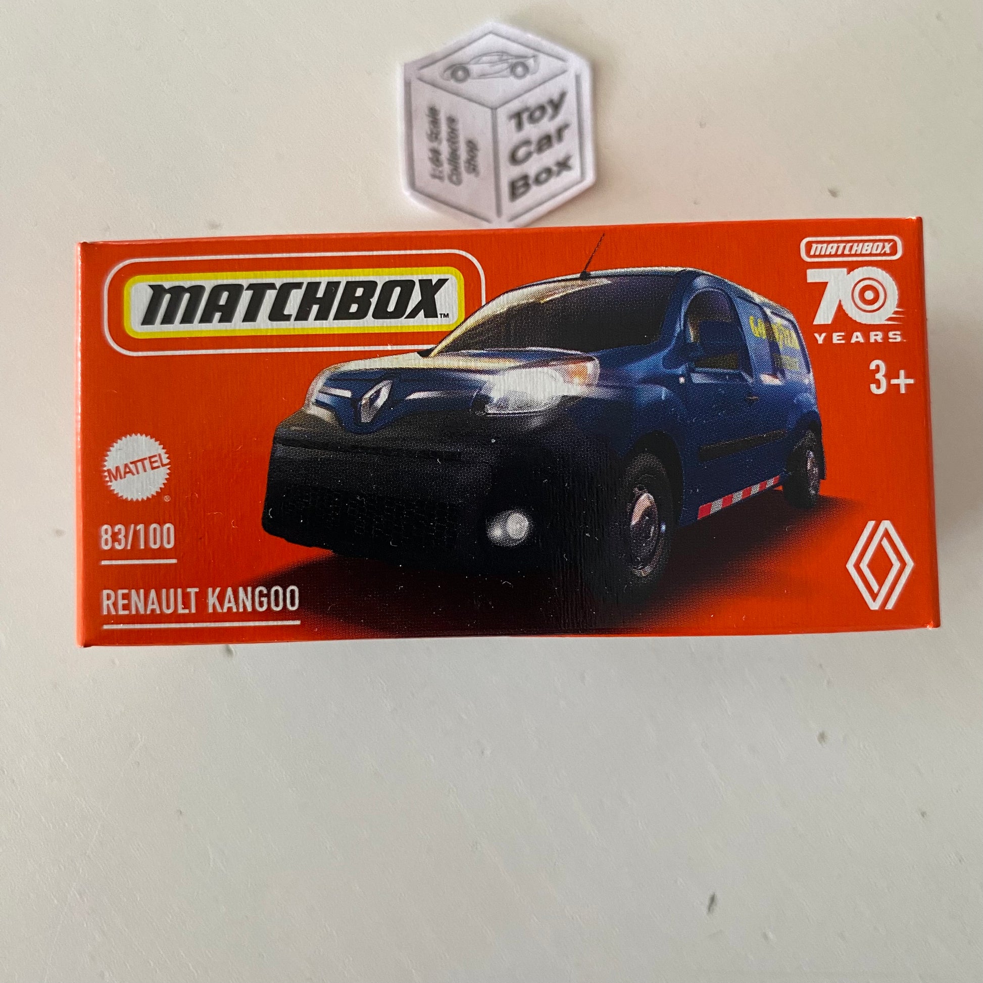 Matchbox 2022 Renault Kangoo Diecast Car - White With Shell Tampo Decoration (30/100 In Series)