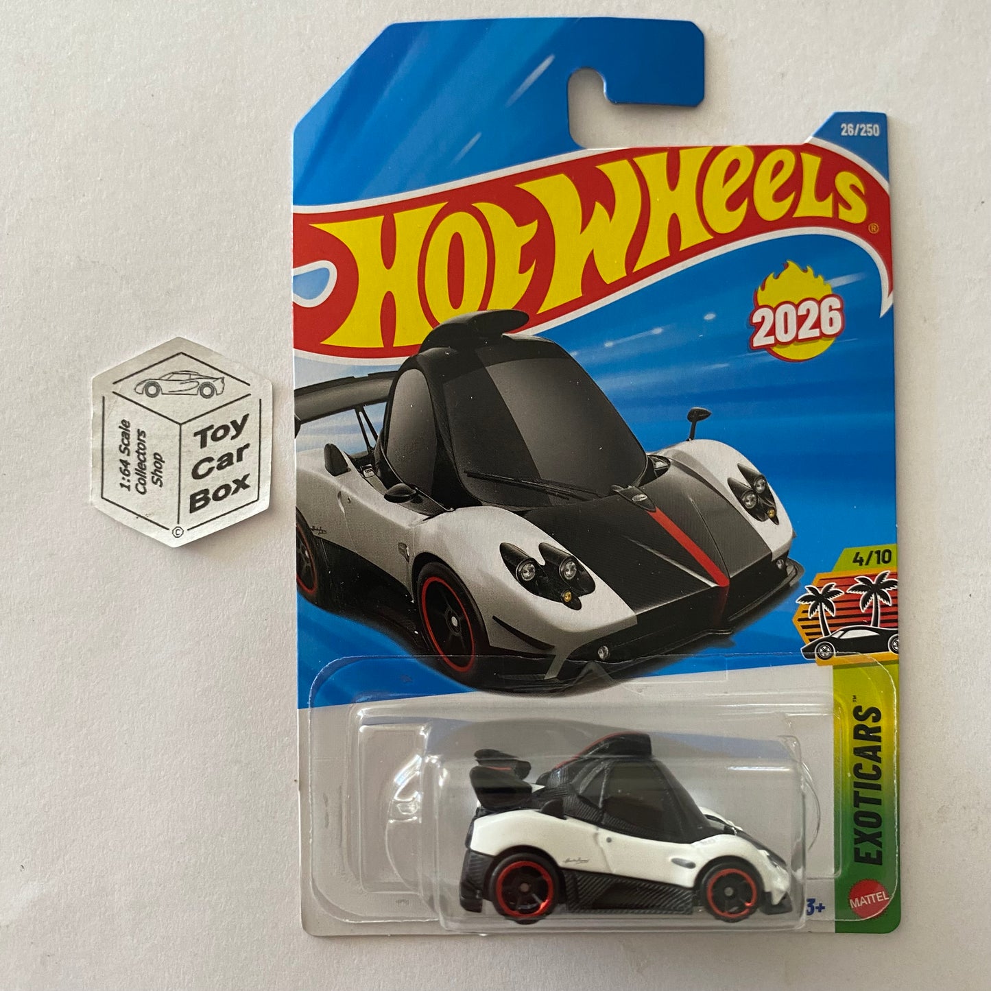 2026 HOT WHEELS #26 - Pagani Zonda Cinque (White #4 Exoticars - Long Card) A80