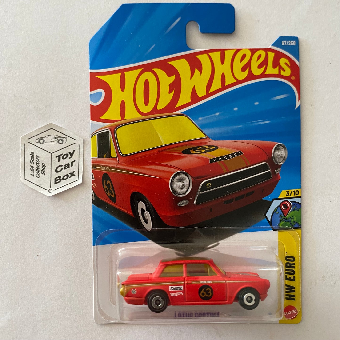 2026 HOT WHEELS #67 - Lotus Cortina (Red #3 HW Euro - Long Card) A80