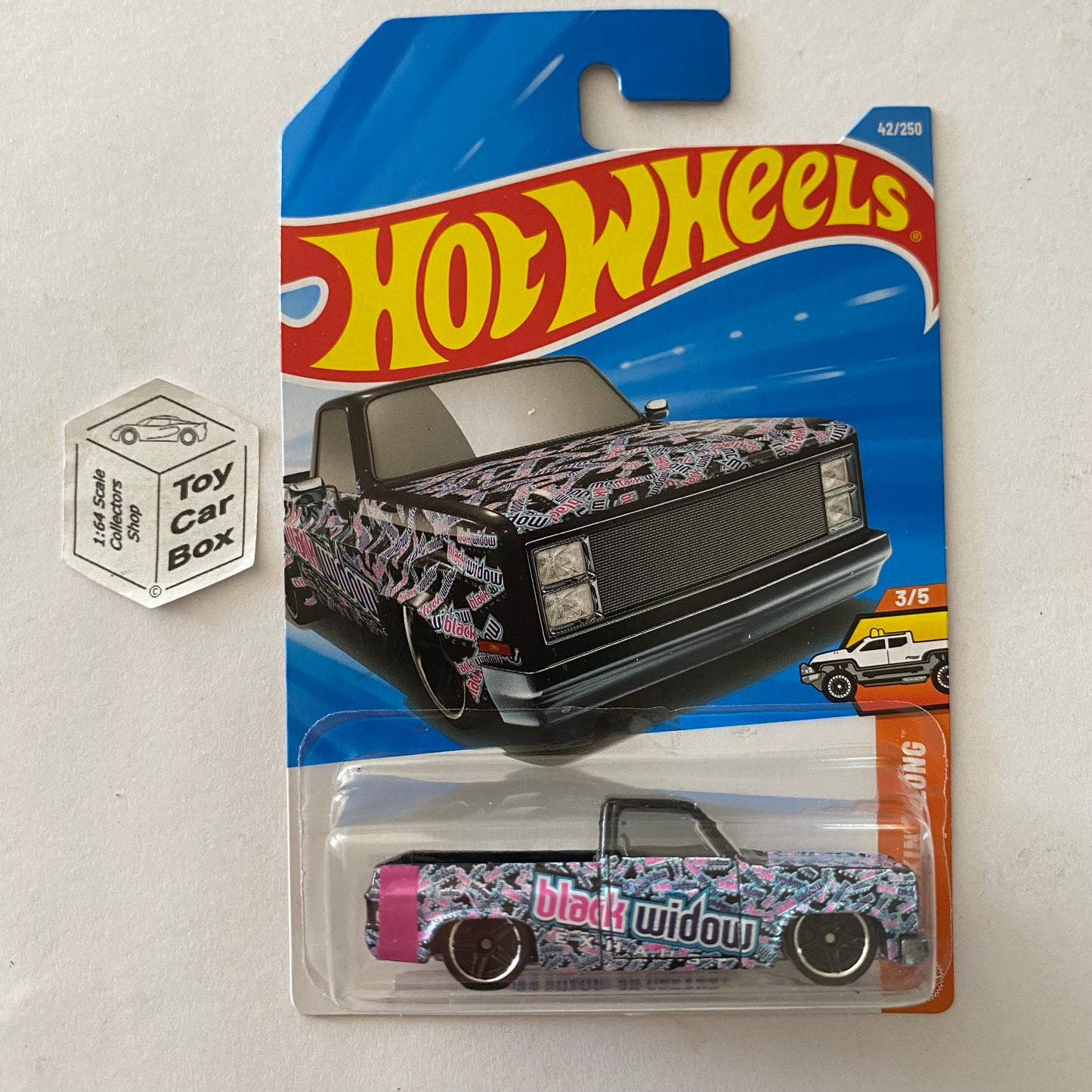 2026 HOT WHEELS #42 - ‘83 Chevy Silverado (Black Widow - Long Card) B00
