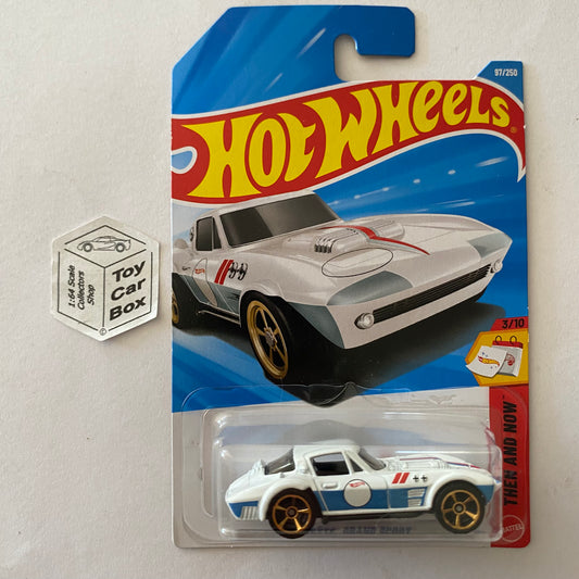 2026 HOT WHEELS #97 - Chevy Corvette Grand Sport (White #3 Then & Now -Long) B00