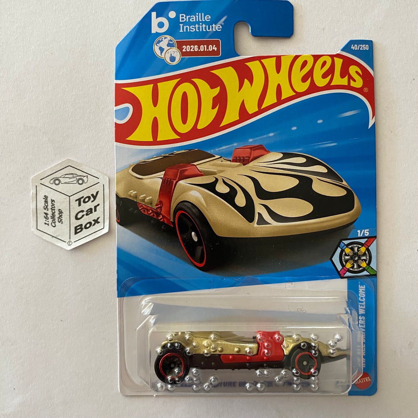 2026 HOT WHEELS #40 - Braille Racer - Twin Mill (Gold - Long Card) A80