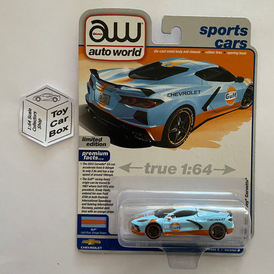 2023 AUTO WORLD - 2022 Chevy Corvette (Gulf Light Blue - Release 3B) M15