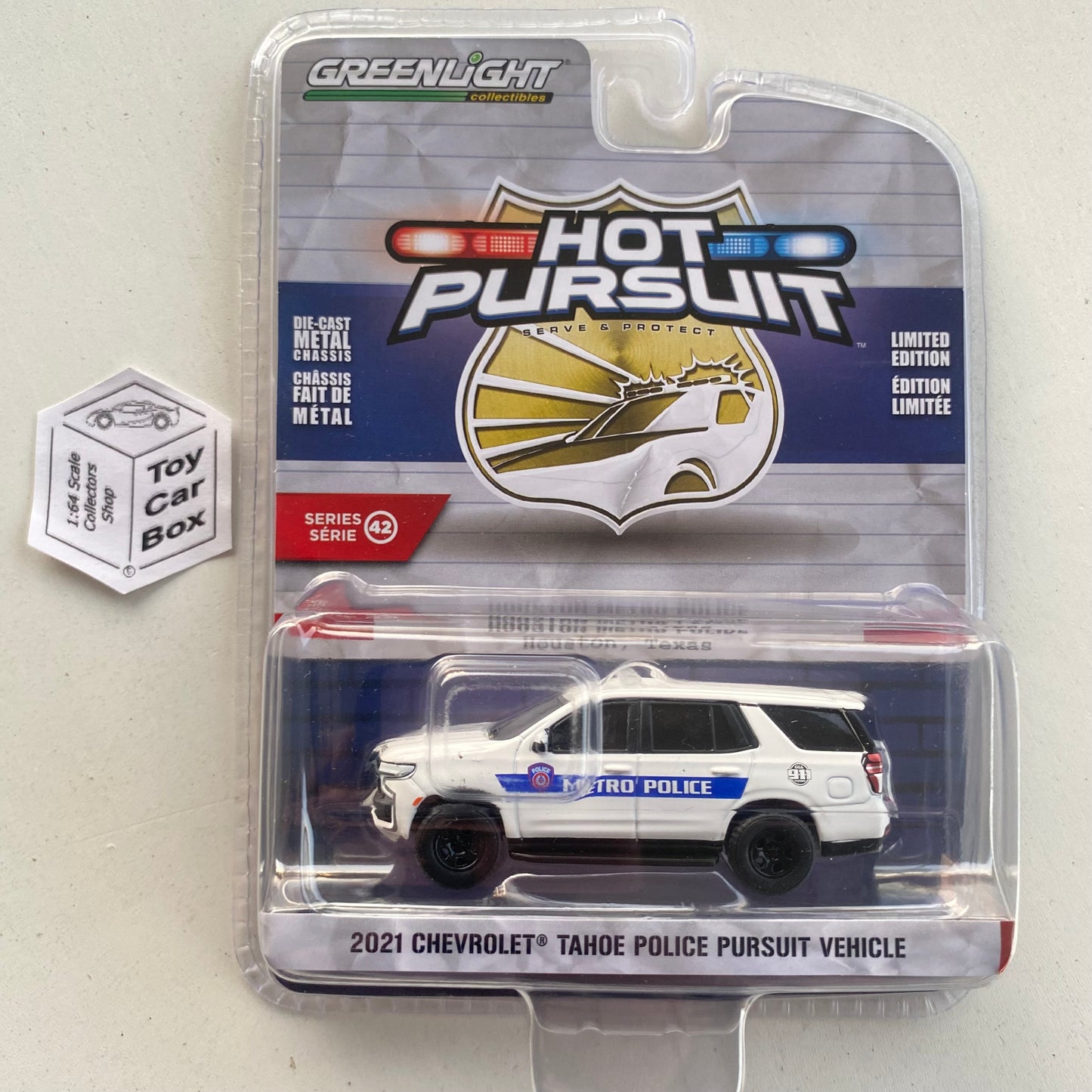 GREENLIGHT - 2021 Chevy Tahoe (Houston Police - 1:64 Hot Pursuit S42) I84g