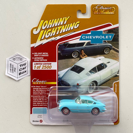 2023 JOHNNY LIGHTNING - 1954 Chevy Corvair Concept (Sky Blue -Classic Gold) M13