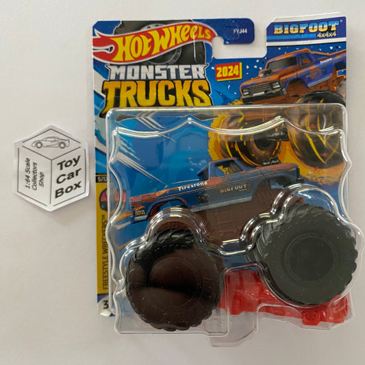2024 HOT WHEELS Monster Trucks - Big Foot 4x4x4 (Blue & Muddy/Rusty) D75