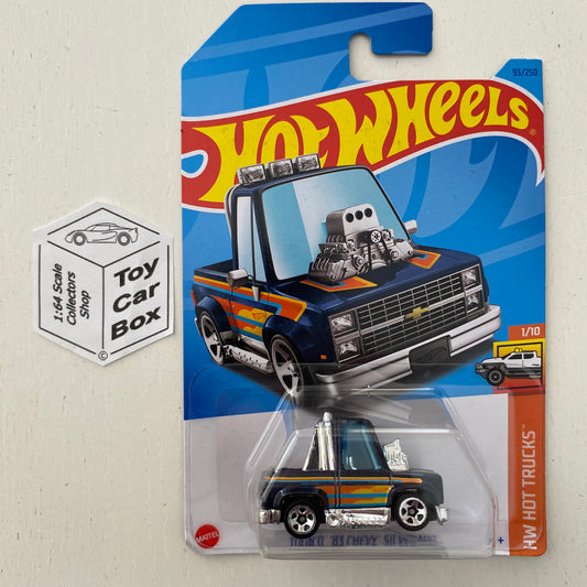 2023 HOT WHEELS #93 - 83 Chevy Silverado (Blue #1 HW Hot Trucks -Long Card) B53