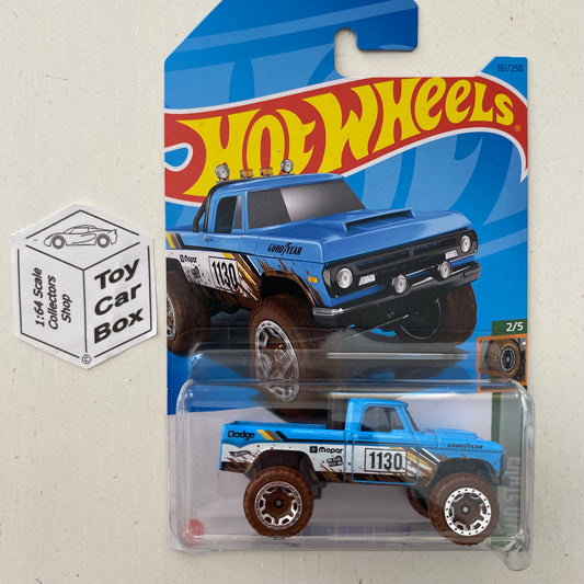 2023 HOT WHEELS #161 - ‘70 Dodge Power Wagon (Blue #2 Mud Studs - Long Card) B53