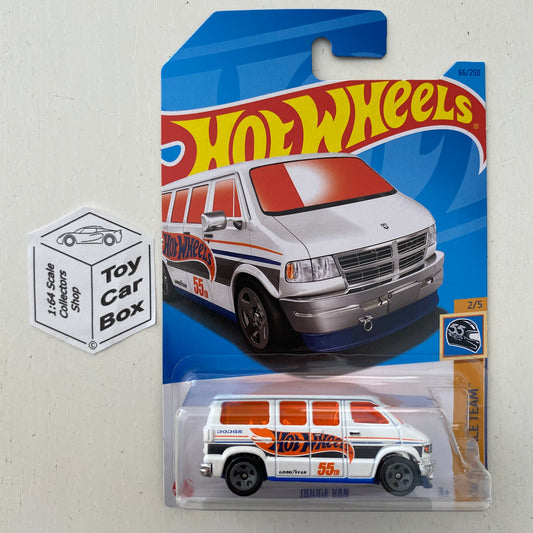 2023 HOT WHEELS #66 - Dodge Van (White #2 HW 55 Race Team - Long Card) B53