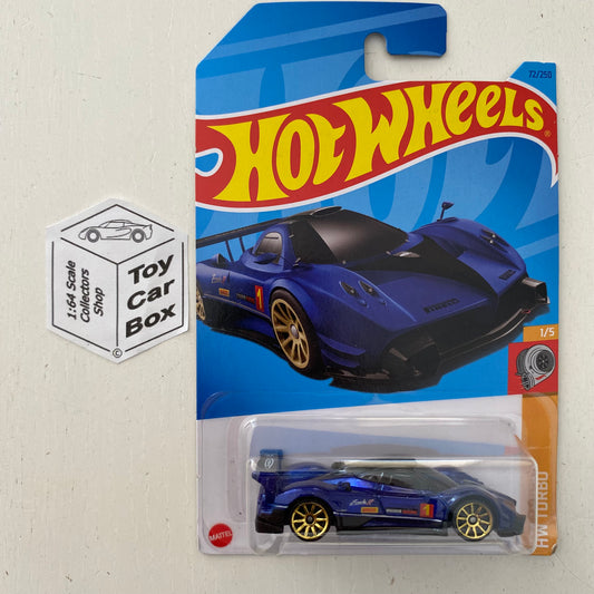 2023 HOT WHEELS #72 - Pagani Zonda (Blue #1 HW Turbo - Long Card) B53