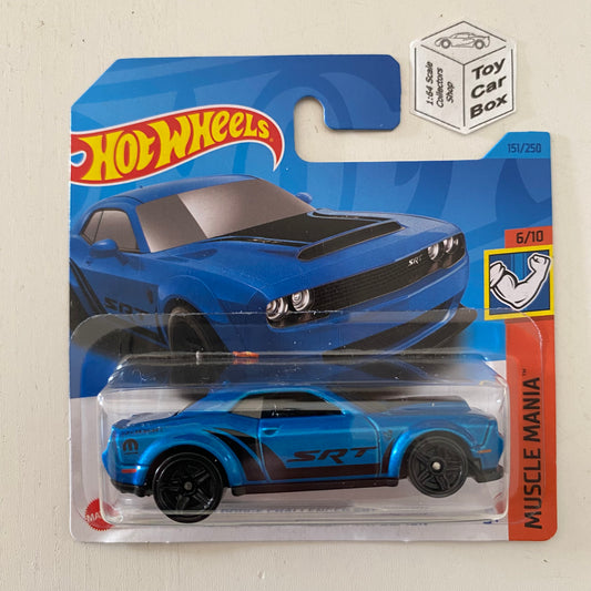 2023 HOT WHEELS #151 - ‘18 Dodge Challenger SRT Demon (Blue - Short Card) A26