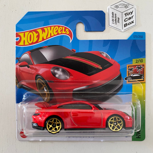 2023 HOT WHEELS #177 - Porsche 911 GT3 (Red #1 HW Exotics - Short Card) A26